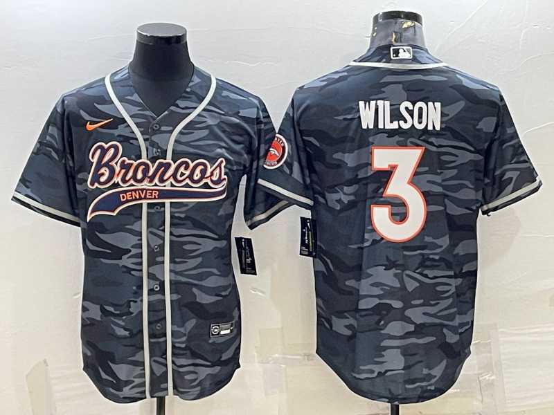 Men's Denver Broncos #3 Russell Wilson Grey Camo With Patch Cool Base Stitched Baseball Jersey,We sell and wholesale Men's Denver Broncos #3 Russell Wilson Grey Camo With Patch Cool Base Stitched Baseball Jersey on line form chian!